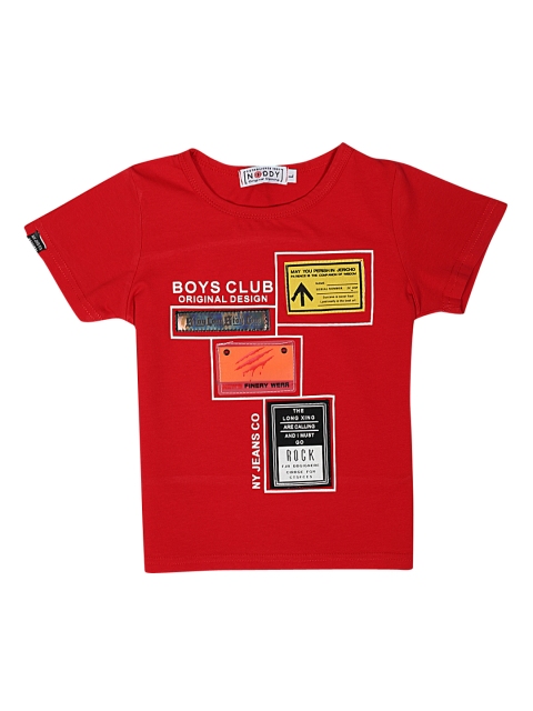 

Noddy Boys Red Printed Round Neck T-shirt