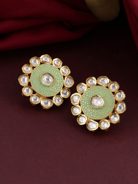 

Tistabene Green & Gold-Plated Floral Studs