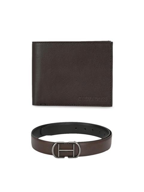 

Calvadoss Men Brown Leather Premium Accessory Gift Set