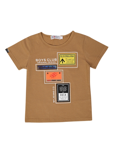 

Noddy Boys Olive Green Printed Round Neck T-shirt