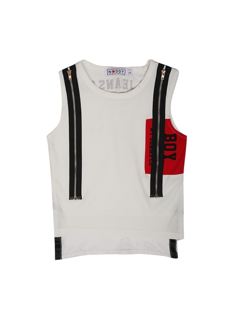 

Noddy Boys White Printed Round Neck T-shirt