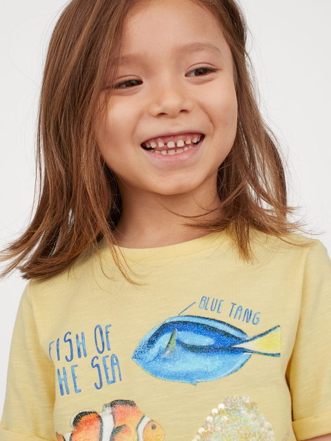 

H&M Boys Yellow Motif-Front T-shirt