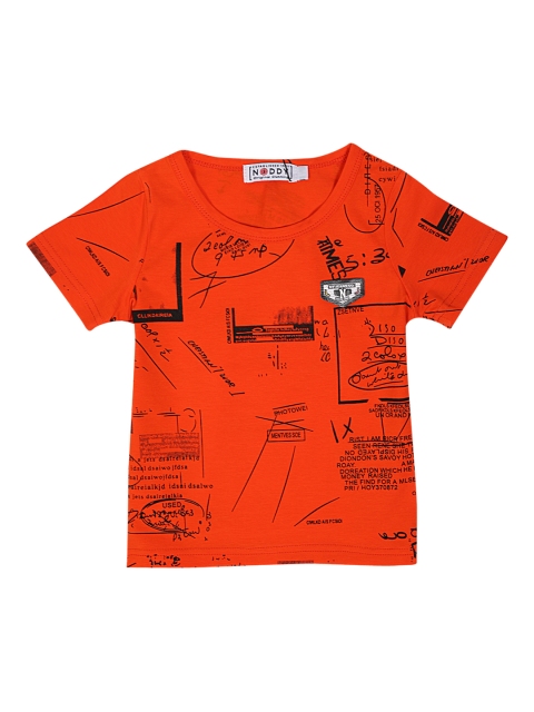 

Noddy Boys Orange Printed Round Neck T-shirt