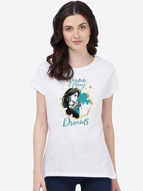 

Free Authority Women White Aladdin Printed T-shirt