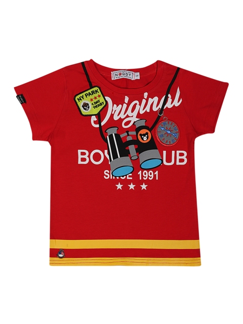 

Noddy Boys Red Printed Round Neck T-shirt