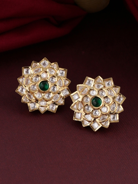 

Tistabene Green & Gold-Plated Floral Studs