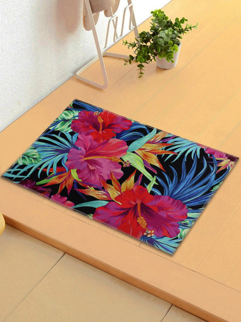 

ROMEE Blue & Pink Printed Anti-Skid Doormat