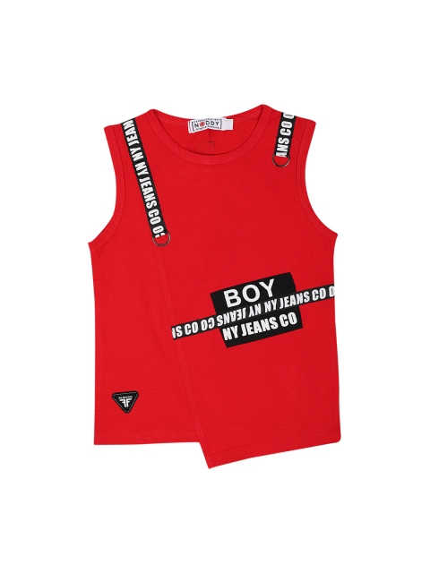 

Noddy Boys Red Printed Round Neck T-shirt