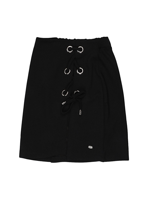 

ELLE Girls Black Solid Straight Skirt