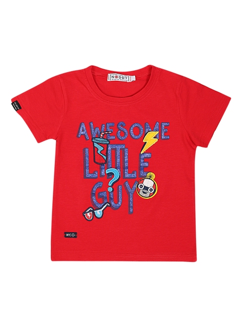 

Noddy Boys Red Printed Round Neck T-shirt
