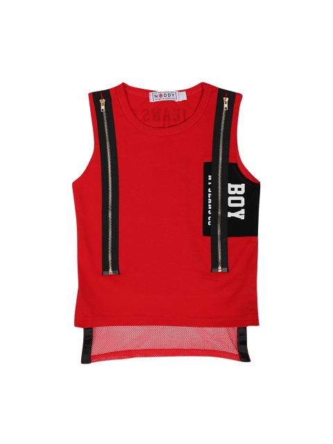 

Noddy Boys Red Printed Round Neck T-shirt