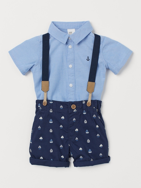 

H&M Boys Blue Printed 2-Piece Set & Braces