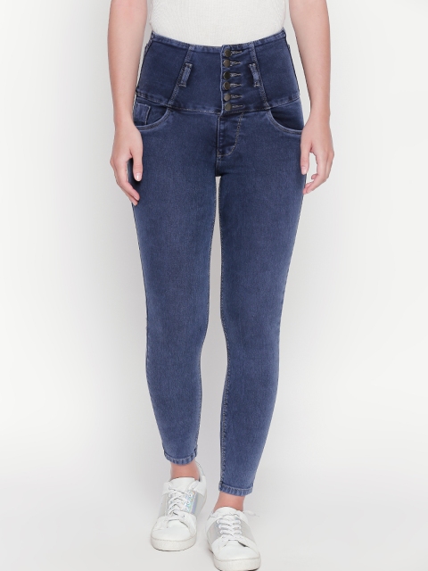 

PURPLE WATER Women Blue Slim Fit High-Rise Clean Look Stretchable Jeans