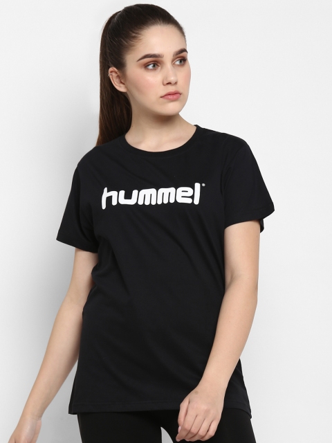 

hummel Women Black Printed Round Neck T-shirt