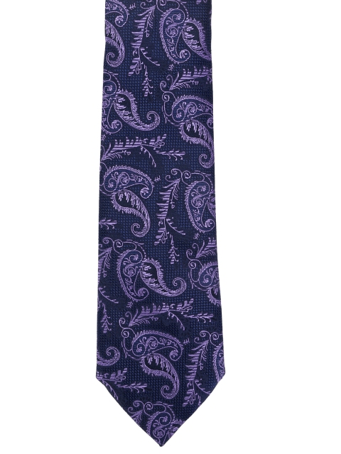 Calvadoss Purple & Blue Woven Design Broad Tie