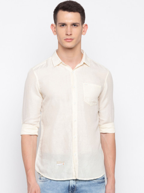 

SPYKAR Men Beige Slim Fit Solid Casual Shirt