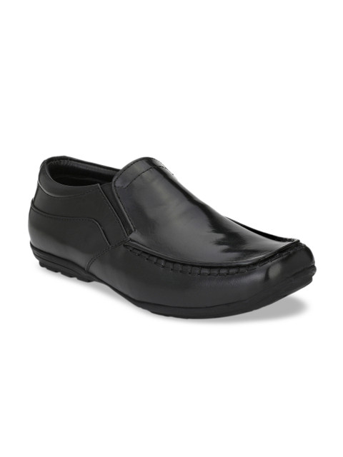 

Guava Men Black Solid Leather Formal Loafers