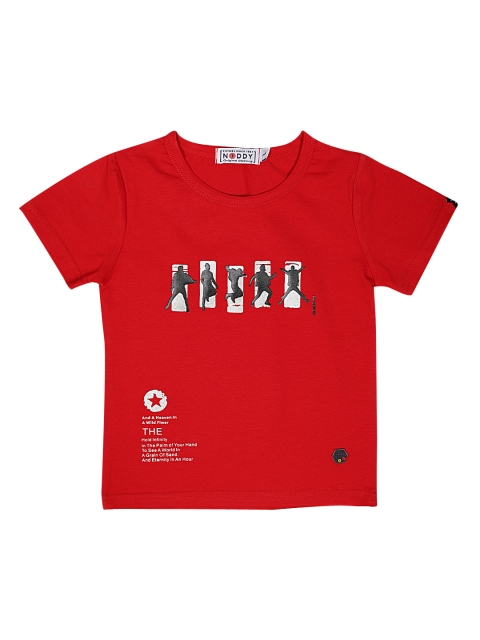 

Noddy Boys Red Printed Round Neck T-shirt