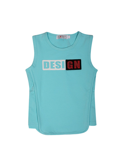 

Noddy Boys Turquoise Blue Printed Round Neck T-shirt
