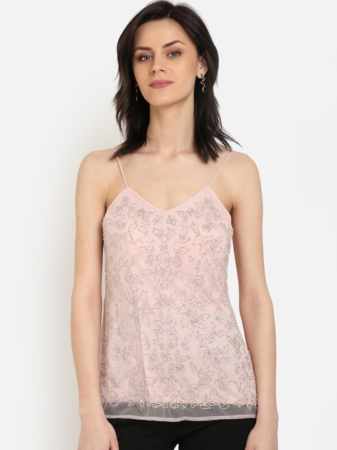 

COVER STORY Women Pink Embellished Top