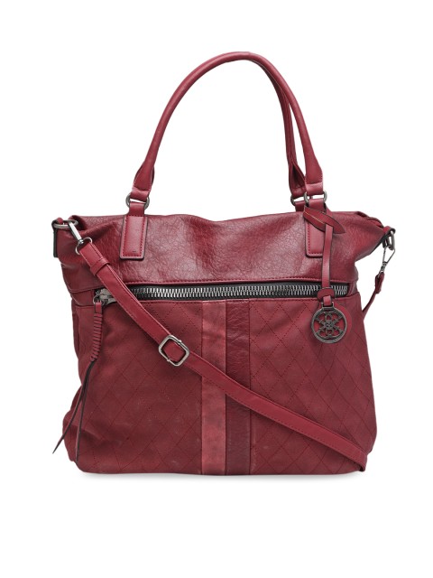 

Ladida Maroon Solid Handheld Bag