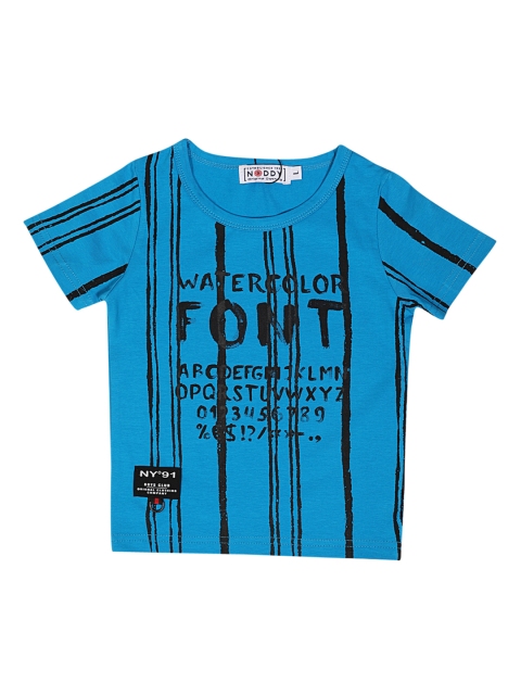 

Noddy Boys Blue & Black Striped Round Neck T-shirt