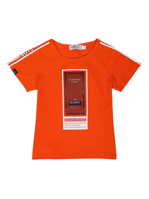 

Noddy Boys Orange Printed Round Neck T-shirt