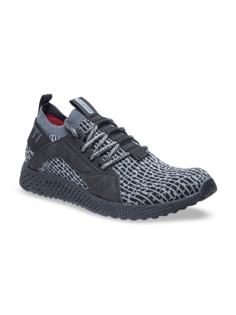 

Bugatti Men Black & Blue Woven Design Sneakers