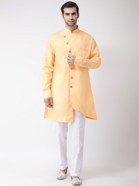 

SG LEMAN Men Orange & White Solid Kurta with Trousers