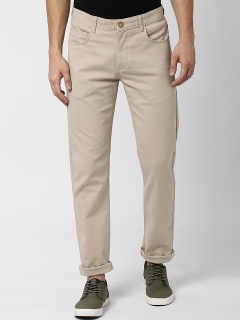 

Peter England Casuals Men Beige Slim Fit Solid Regular Trousers