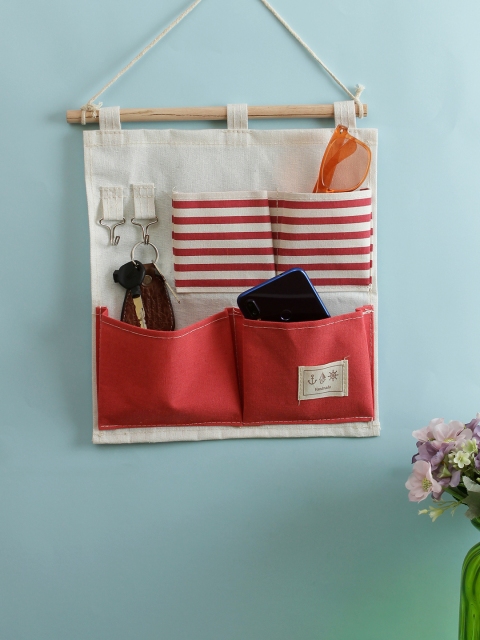 

Cortina White & Red Striped Multi-Utility Wall Hanging Organiser