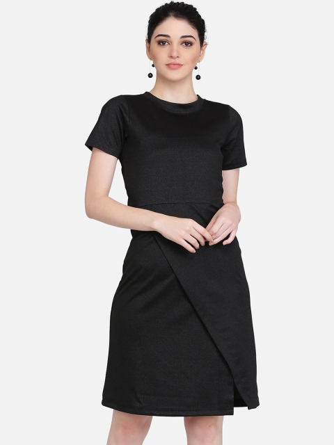

Eavan Women Black Solid Fit and Flare Dress
