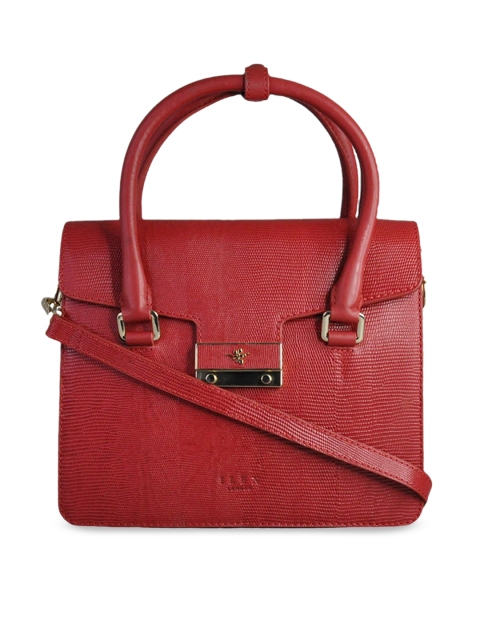 

ILEX Red Solid Leather Handheld Bag