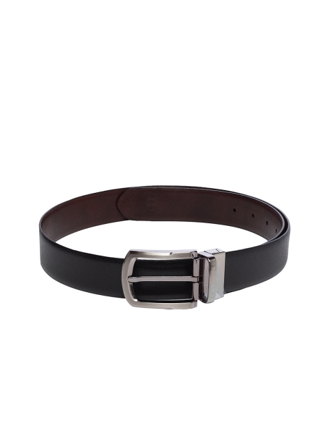 

Carlton London Men Black Solid Leather Reversible Belt