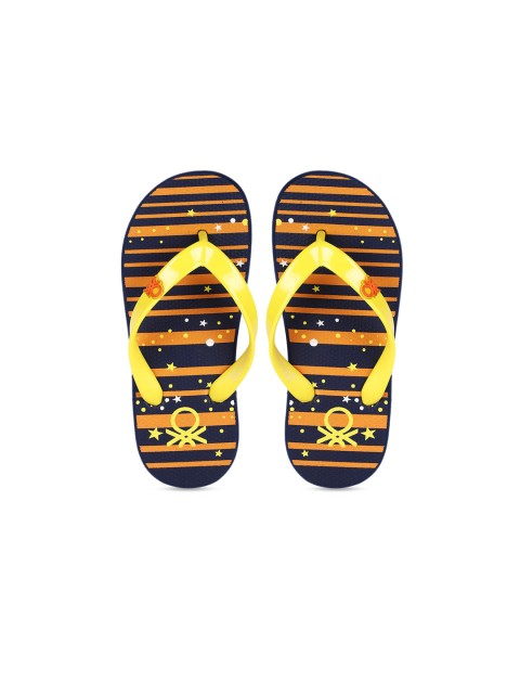 

United Colors of Benetton Boys Yellow Striped Thong Flip-Flops