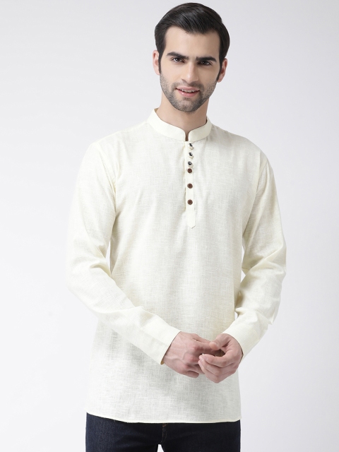 

SG LEMAN Men Beige Solid Straight Kurta