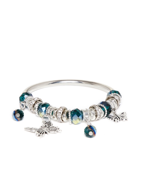 

ZeroKaata Women Turquoise Blue & Silver-Toned Butterfly Charm Bracelet