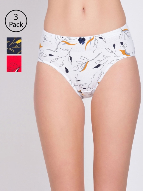 

Lady Lyka Women Pack of 3 Printed Hipster Briefs PREETY-SECRET-40, Navy blue
