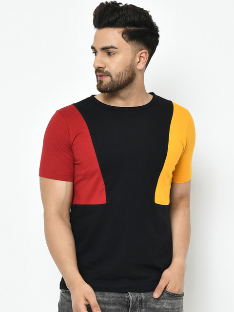 

Rigo Men Black Colourblocked Round Neck T-shirt