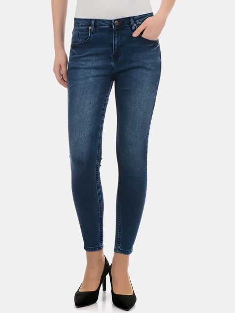 Carrera Women Blue Skinny Fit Mid-Rise Clean Look Jeans