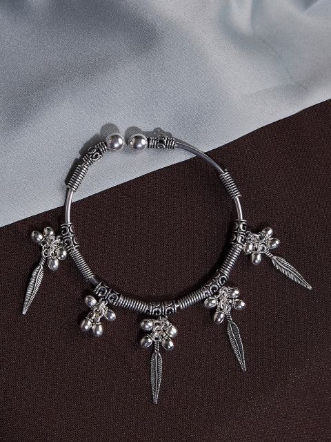 

ZeroKaata Silver-Plated Oxidised Charm Bracelet