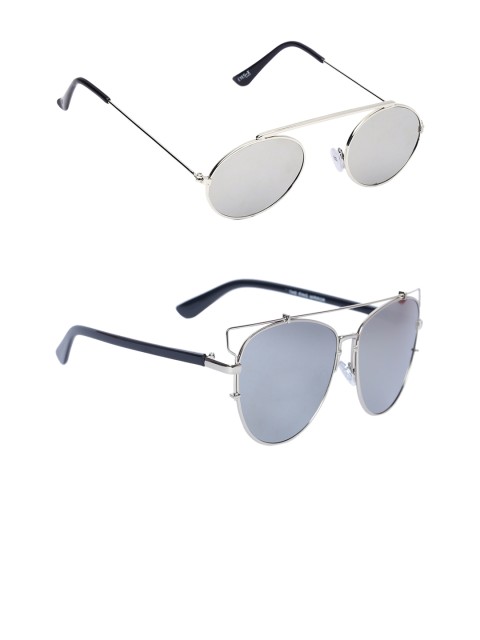 

EPICINK hob Unisex Set of 2 Aviator Sunglasses EPSG-7702404-5716404, Silver
