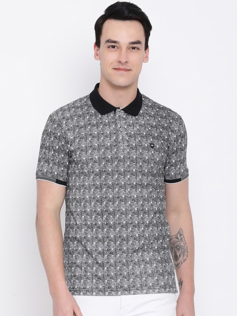 

Monte Carlo Men Grey Printed Polo Collar T-shirt