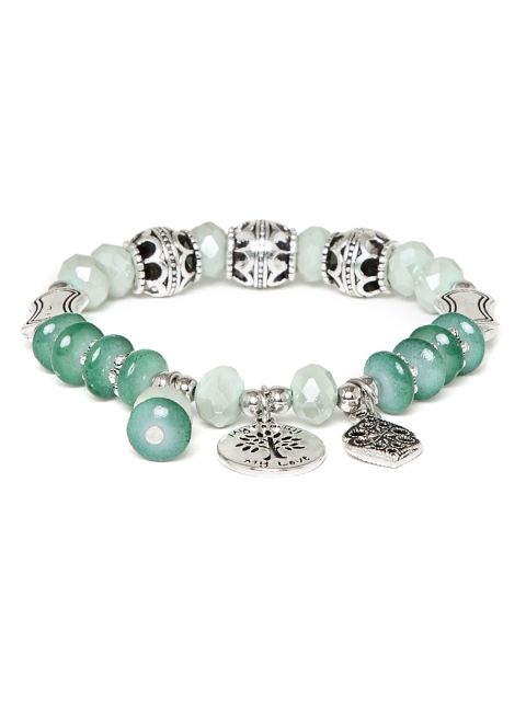 

ZeroKaata Green & Silver-Toned Handcrafted Charm Bracelet
