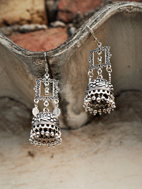 

ZeroKaata German Silver Dome Shaped Jhumkas