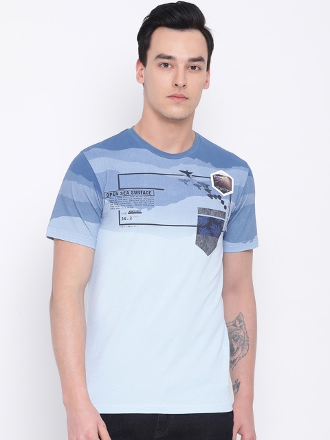 

Monte Carlo Men Blue Printed Round Neck T-shirt