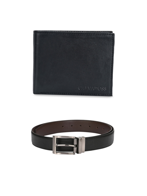

Calvadoss Men Black Premium Belt & Wallet Gift Set