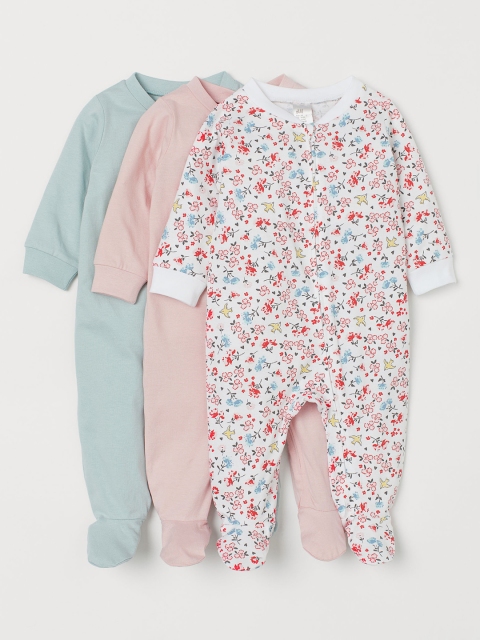 

H&M Infant Boys 3-Pack Zip-Up Pyjamas, Pink