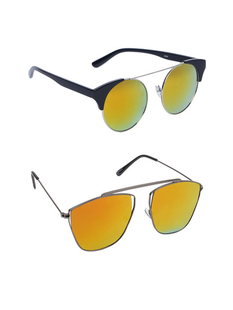

EPICINK hob Unisex Set Of 2 UV Protected Sunglasses EPSG-1102409-1955211, Orange