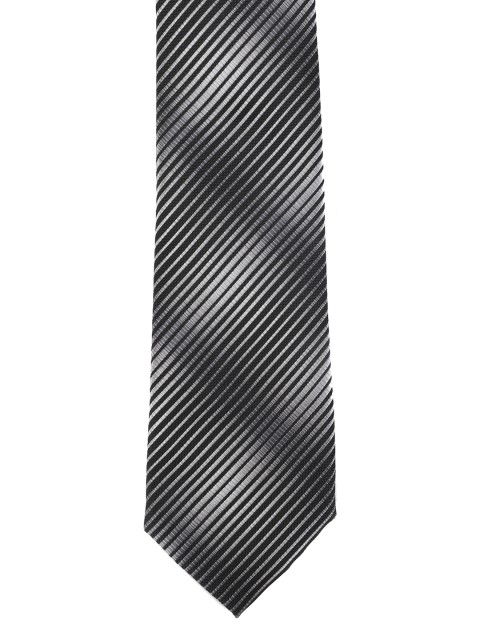 

Calvadoss Black & White Striped Broad Tie